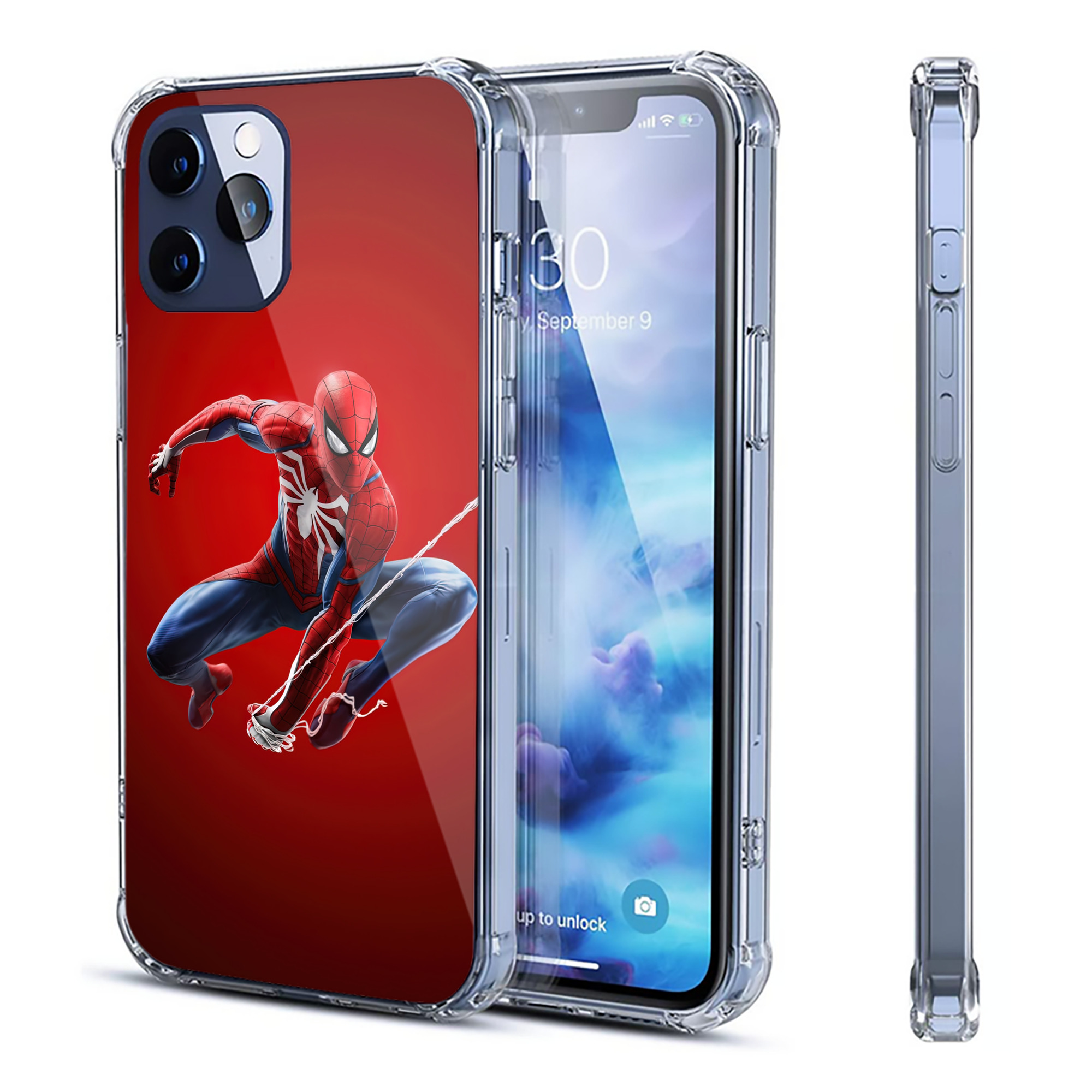 （画像用） Spider Man スパイダーマン 【iPhone 12シリーズ対応】透明スマホケース（クリアソフトケース）